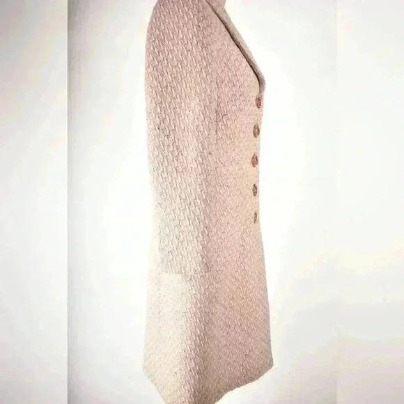 1970s CECIL GEE Pink White Mod Check  Tweed Wool Boucle Overcoat Medium Canada - Picture 4 of 12